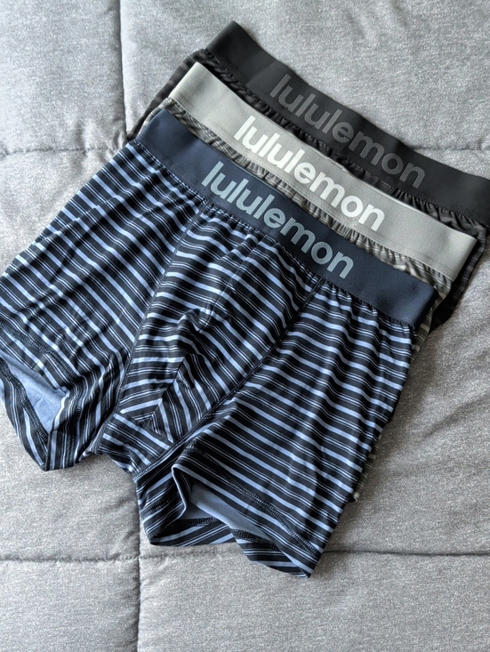 lululemon athletica Other - lululemon athletica Men’s Striped Boxer Briefs 3" - Black, Gray & Blue